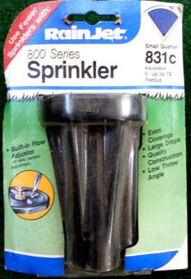 One NOS Rain Jet Sprinkler 831C Small Quarter Circle 12' Radius Read