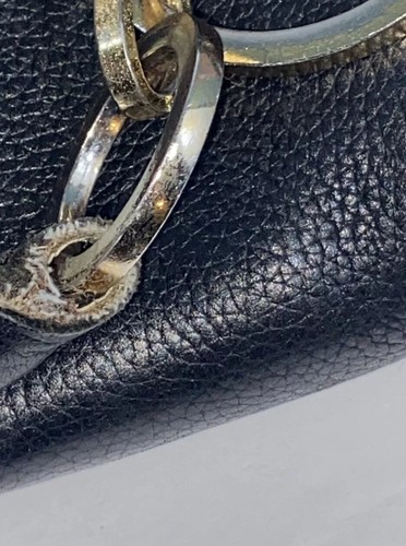 Borsa hobo Charles David Pebble in pelle nera oro resistente moda retrò - Foto 9 di 11