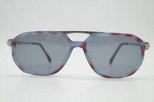 Vintage Sunglasses Menrad 233 Blue Purple Silver Oval Sunglasses