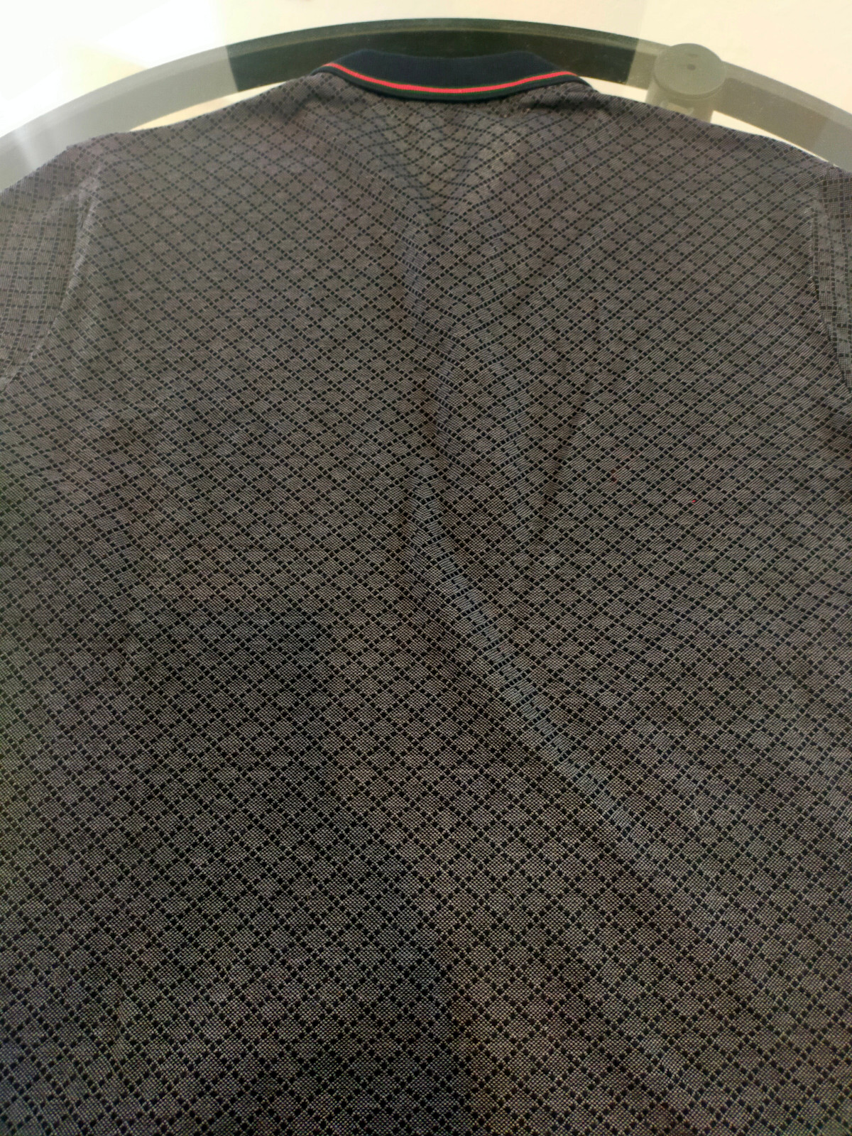 Gucci Diamond Patterned Dark Gray Polo Shirt Size… - image 8