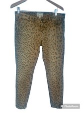 Current/Elliott leopard Print Skinny Jeans Size 30