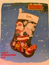 Titan Needlecraft Felt Applique Stocking Kit 95119 Santa Toys Letters 15" High