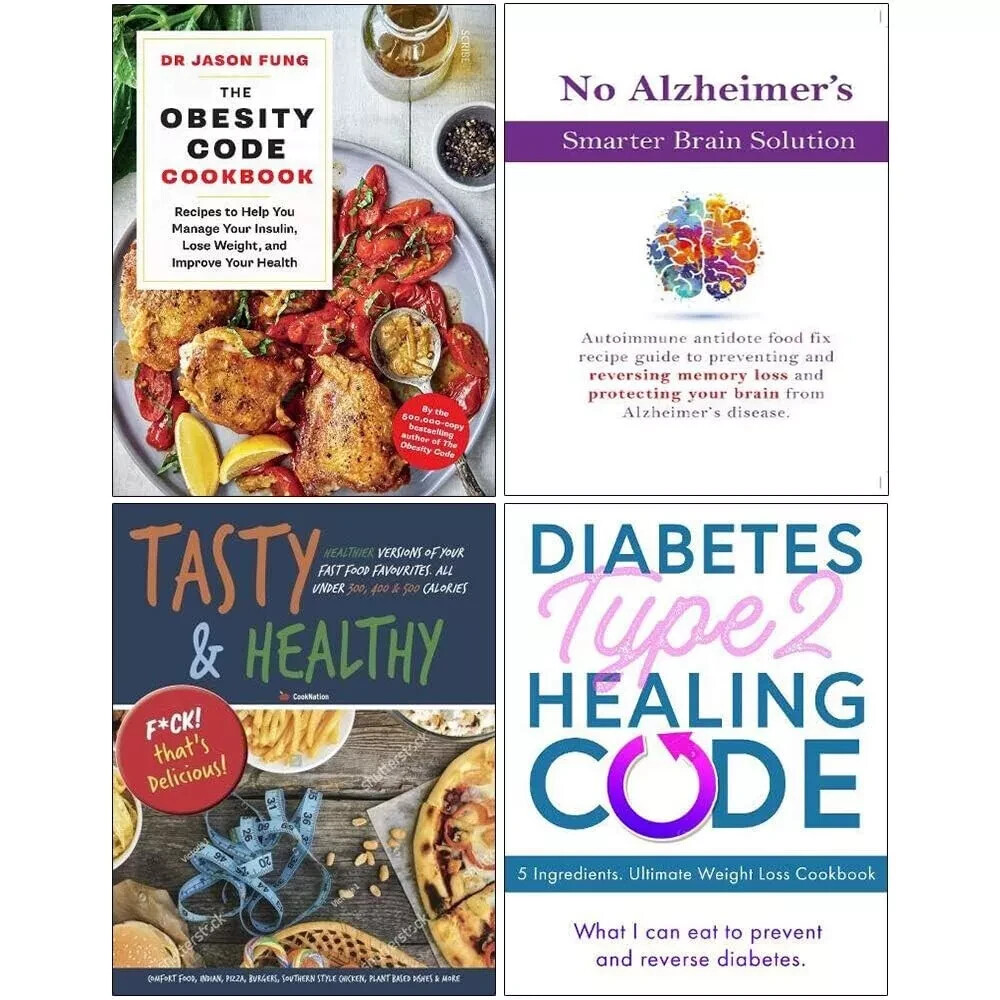The Obesity Code Cookbook,No Alzheimer's,Tasty & Healthy,Diabetes Type 2 4 Books