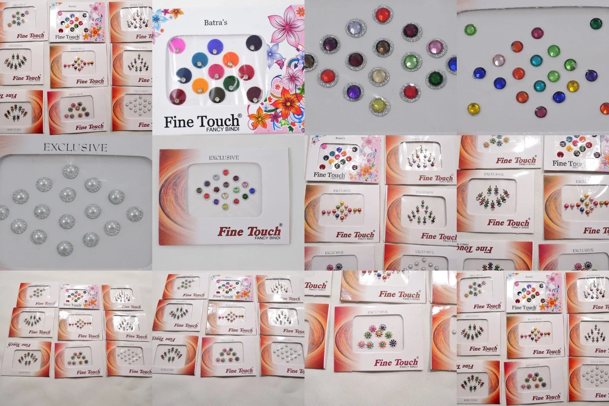 150 CARDS WHOLESALE LOT BRIDAL BINDI CARDS HANDMADE BODY JEWELRY SET OF150