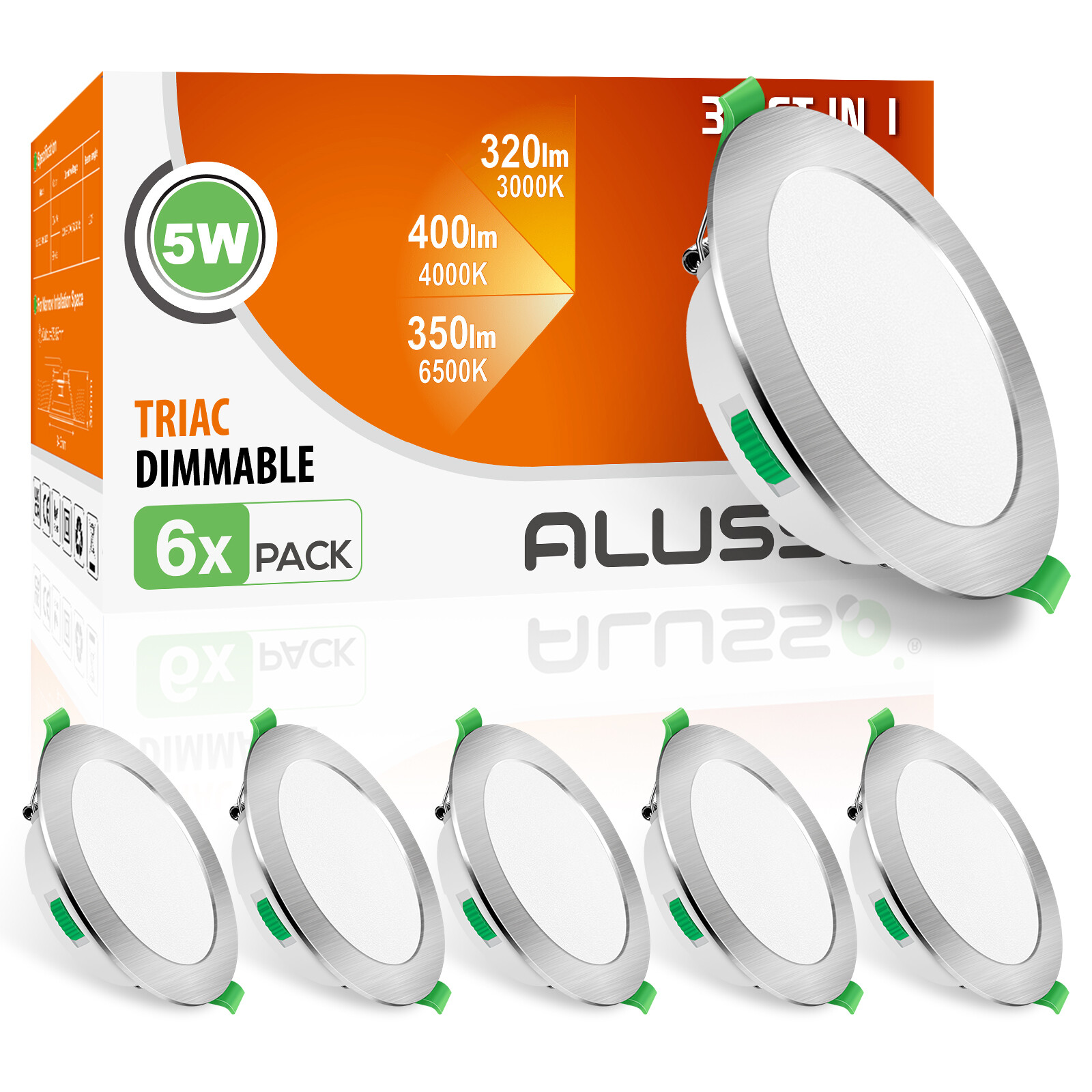 Spot LED Encastré Dimmable 3CCT - 4W à 22W - Blanc Chaud/Neutre/Froid - IP44/65 - Aluminium - ALUSSO