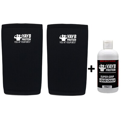 YAYB 7mm Power Knee Sleeves +GRATIS 250ml Liquid Chalk - Powerlifting - Strongman