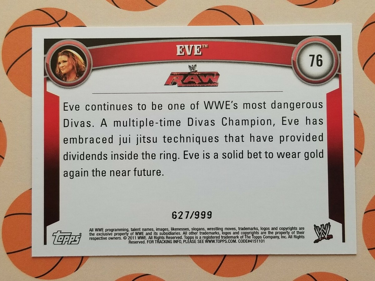 WWE Diva Eve Torres 2011 Topps Black Parallel Base Card #76