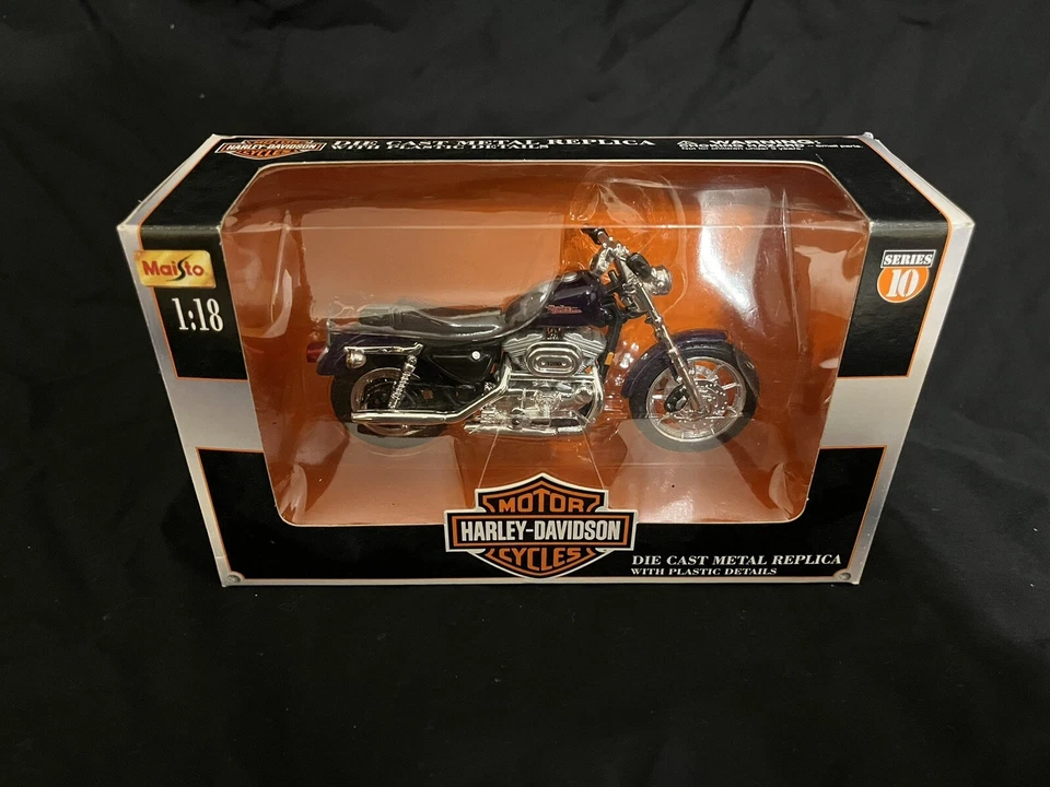 Harley Davidson Maisto 1:18 2000 XL 1200S Sportster 1200 personalizada, púrpura, usada Foto 3 de 4