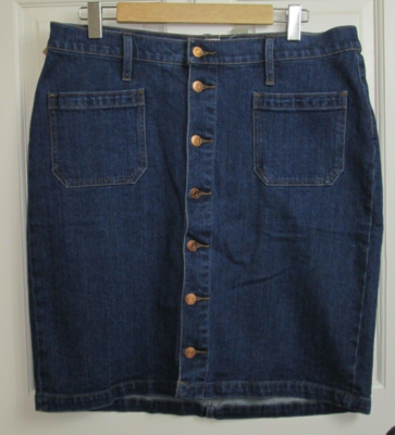 NWT J Crew Full Button Up Jean Skirt Womens Size 32 36x20.5