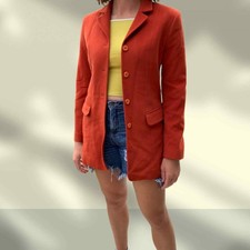 Vintage Jigsaw Orange Lambs Wool Coat Size 10