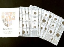 KIT 10 PAGINE FOGLI X COLLEZIONE MONETE REGNO DI SARDEGNA CARLO ALBERTO 