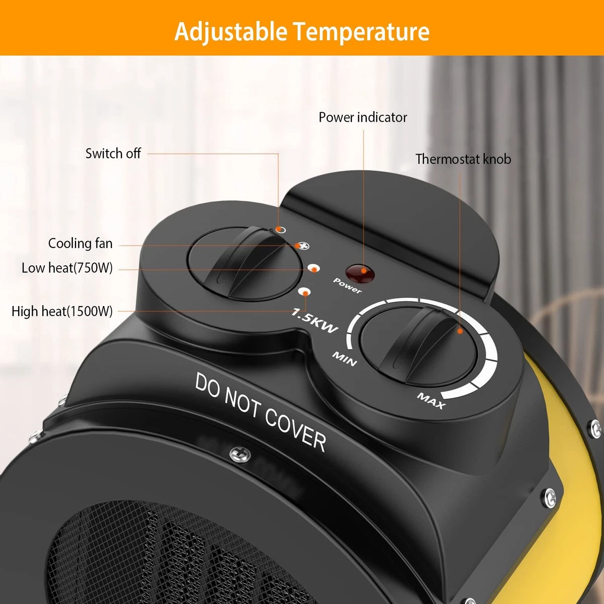 1500W ElectricTabletop Space Heater Fan Greenhouse Grow Tent Workplace Fast  Heat | eBay