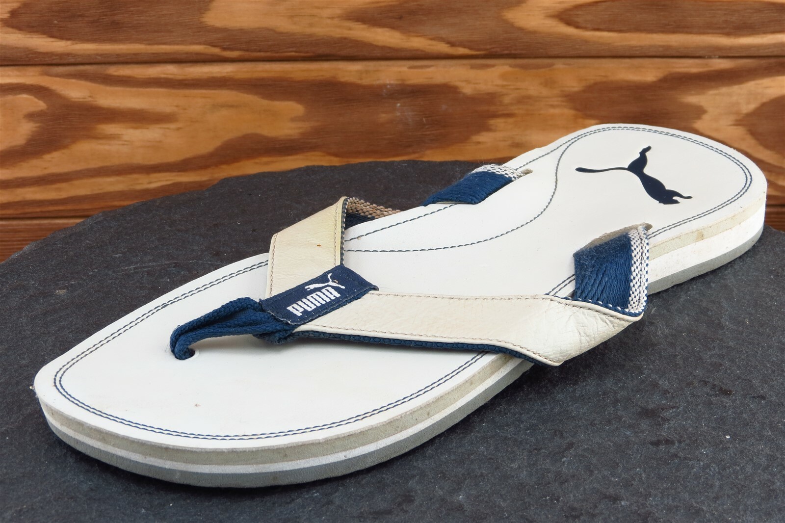PUMA Size 11 M Off White Flip Flop Fabric Men Shoes | eBay