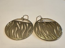 Signed KC Kenneth Cole Large 2  Round Drop/Dangle Gold-tone Earrings