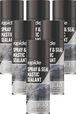 6 x 400ml Seal Black Mastic Sealant Spray For Guttering Roof Window Pipes Soil