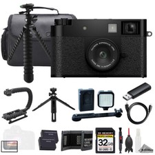 FUJIFILM X half Digital Camera Black   32GB Ext Batt LED Light-ULTIMATE Kit