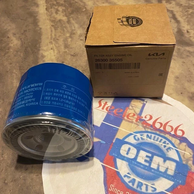 (40) FILTRO ACEITE ORIGINAL HYUNDAI KIA 1986-2020 2630035504 2630035505 con junta Foto 4 de 4