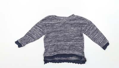 NEXT Pullover Pulli Mädchen blau Rundhals 100 % Baumwolle Größe 4 Jahre