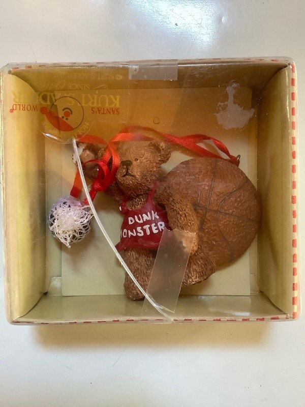 Holly Bearies Basketball Bear "Dunk Monster Christmas Ornament 