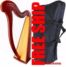 22 STRINGS HARP + BAG Tuning Key Irish Celtic Lap Folk DH888 BEST QUALITY