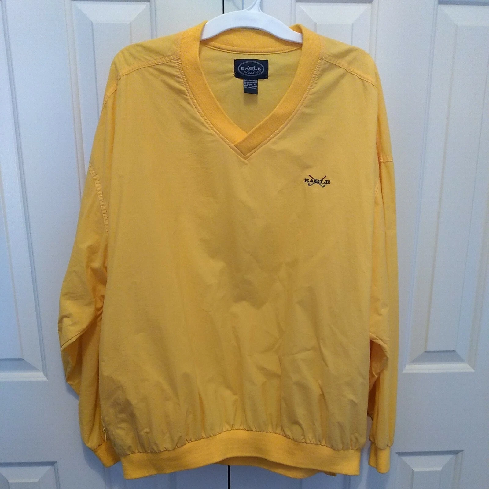VTG Eagle Golf Jacket Windshirt Breaker Long Sleeve V Neck Pullover Unisex XL