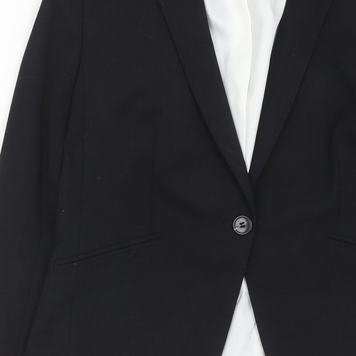 H&M Womens Black Polyester Blend Blazer Size 14 - Picture 8 of 10