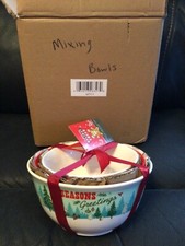 NIB Disney Holiday Cheer Christmas Nesting Mixing Bowl Set of 3 Mickey & Friends