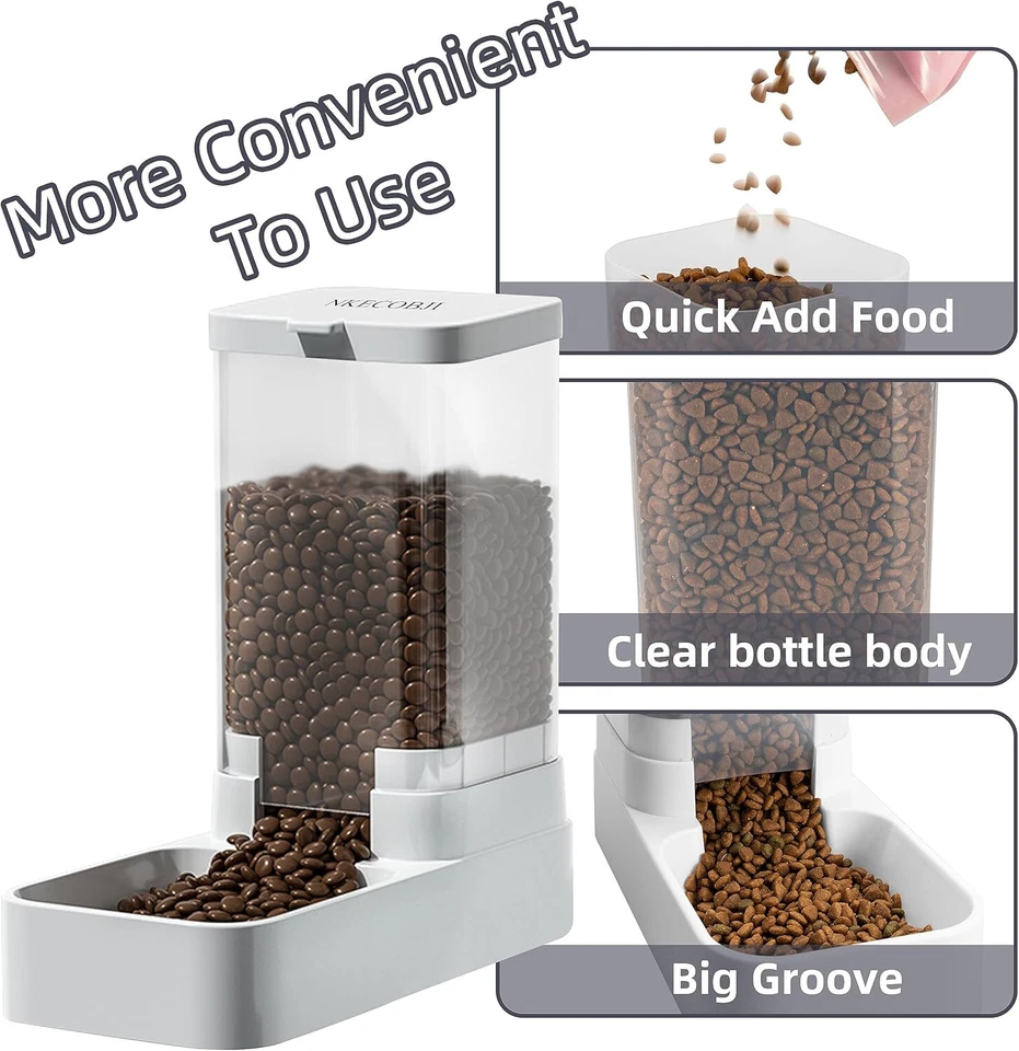 Dispensador de Alimentos Automático Gravedad Perros Gatos Mascotas Animales Gran Capacidad Foto 2 de 4