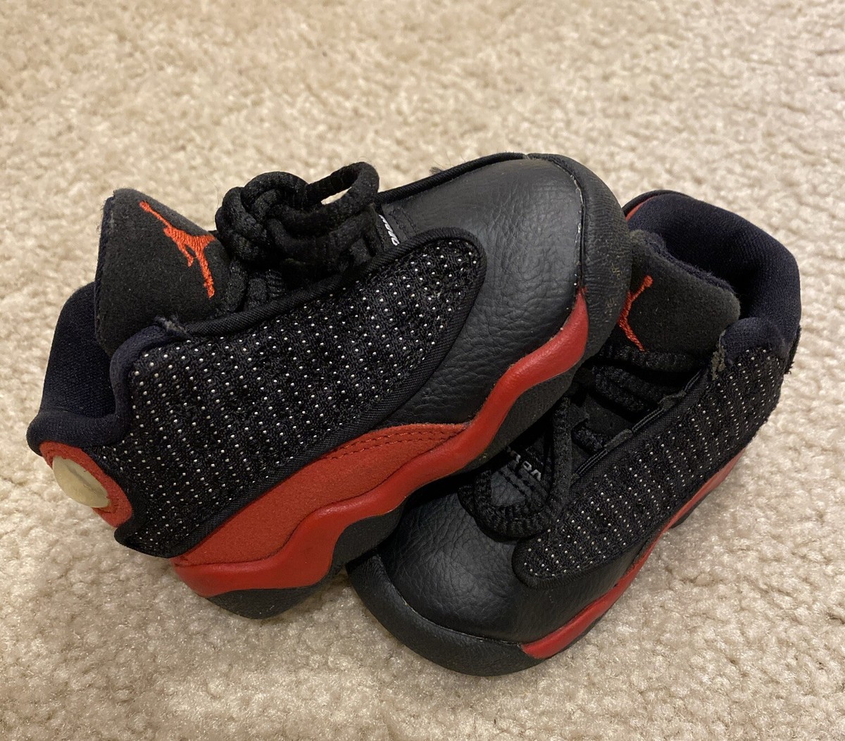 Nike Air Jordan 13 XIII Retro TD Black Red Bred Toddler Size 4C Shoes  414581-004