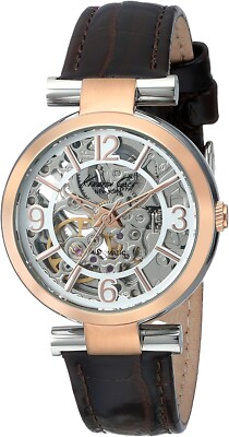 Kenneth Cole KC2819 Women s Stainless Steel Skeleton Automatic Brown Strap Watch