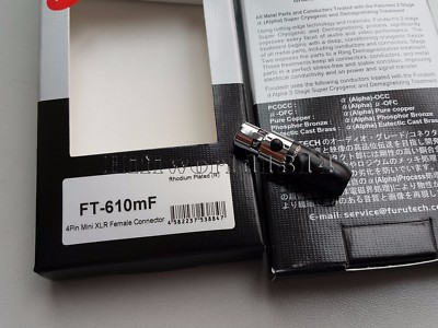1p Furutech FT-610mF Connector 4 Pin Mini XLR Female Audeze LCD-2 LCD-3 Rhodium 