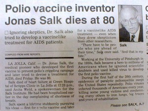 Image result for dr. jonas salk died