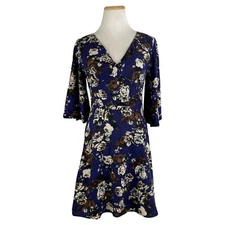 Ethereal by Paper Crane Anthropologie Dress Size Small Floral Rayon A-Line