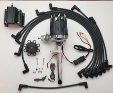 49-53 Ford Flathead 239 255 Small Cap Hei Distributor 50k Black Coil Wires