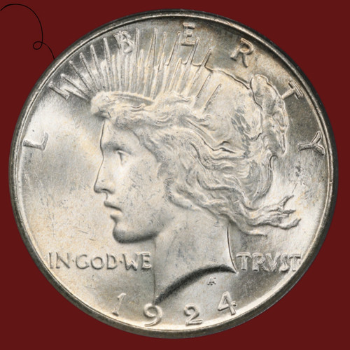 1924-S Peace Silver Dollar - Key Date - AU Detail Cleaned Polished