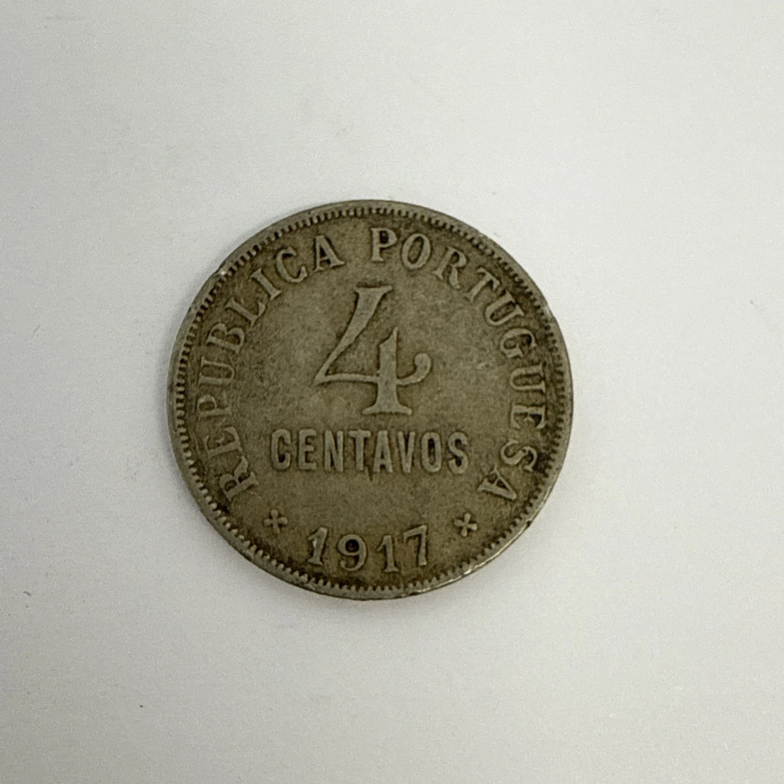 Monnaie Republica Portuguesa 4 Centavos 1917