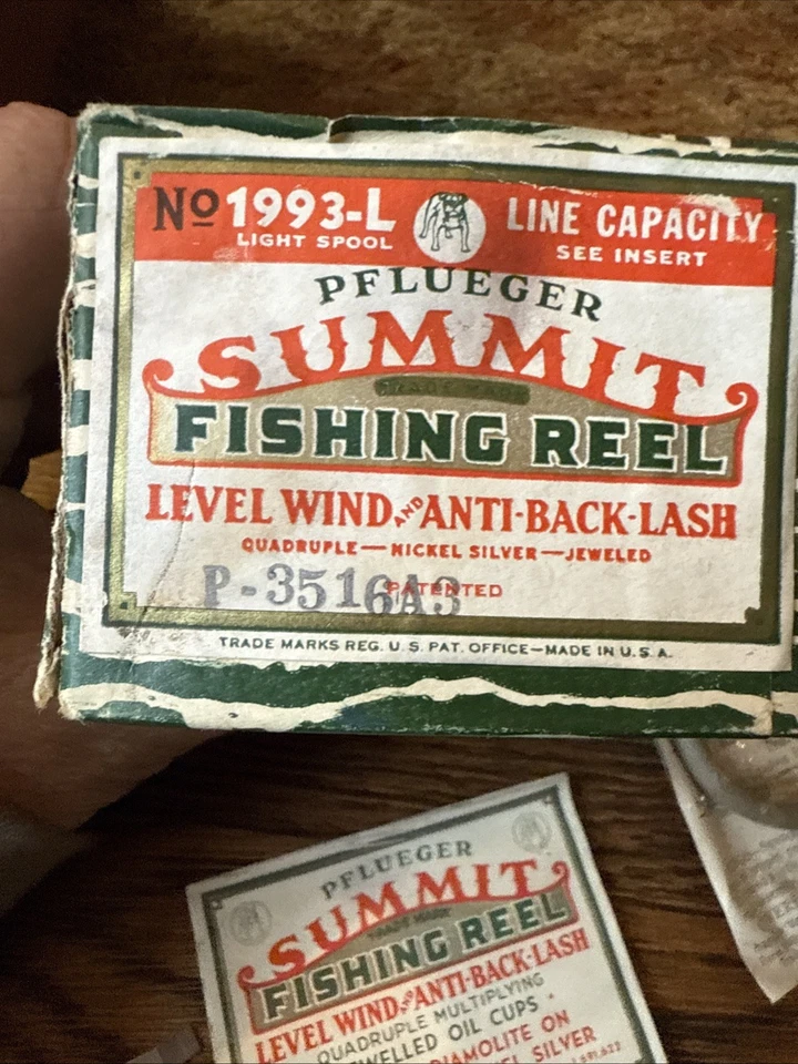 De colección Pflueger Summit No.1993L Níquel Plata-Joya con Caja Original Bolsa Papeles Foto 2 de 4