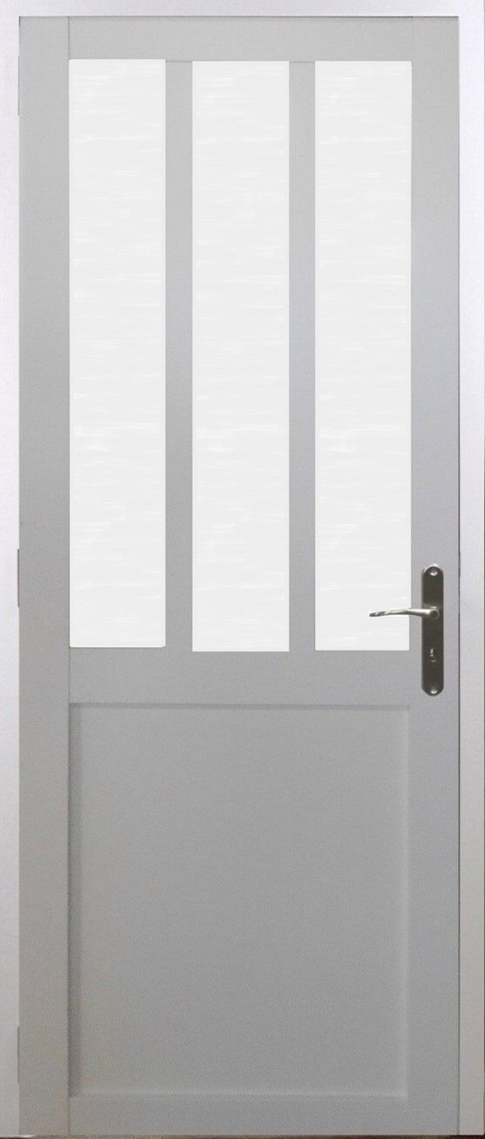 Porte vitrée opaque blanche 73cm poussant gauche pour isoler sans perdre la lumière