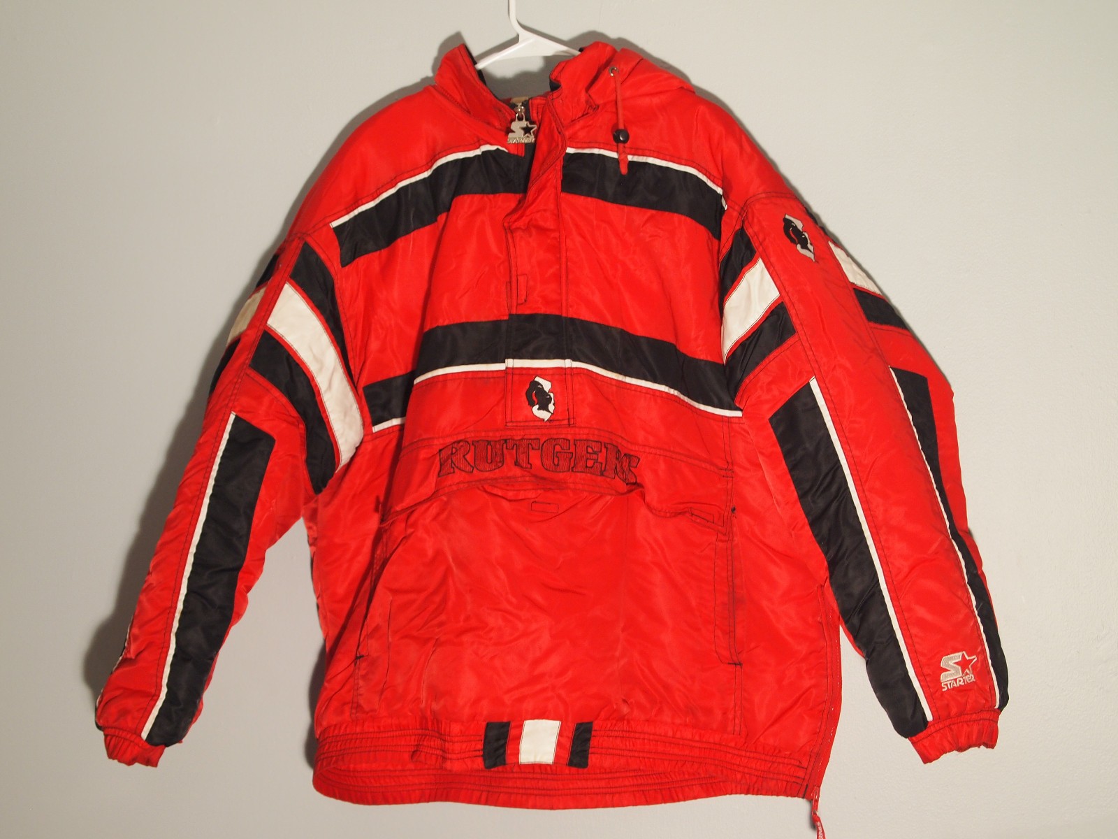 90s Starter Rutgers University Scarlet Knights Red Puffer Jacket XXL 2XL VTG
