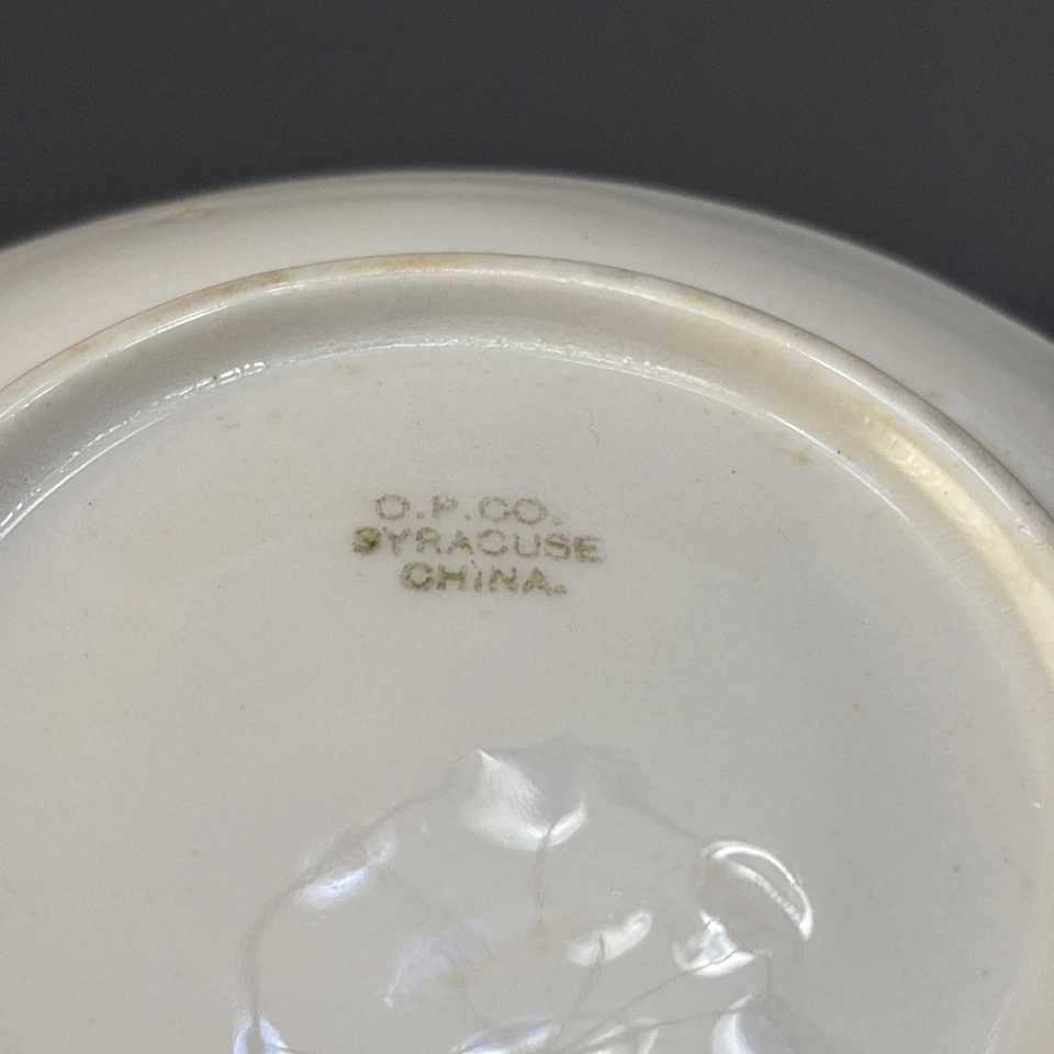 Taza y platillo O.P.CO Syracuse China patrón 50204 flores rosas - ¡MUCHO DESGASTE! Foto 3 de 4