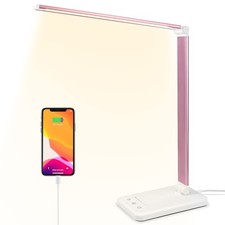 Led Desk Lamp, Desk Lamp with USB Charging Port, 5 Color Modes, 10 Brightness...