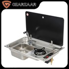 RV Sink Cooker Hob Combi Unit kit For Caravan RV Motorhome Camper SINGLE BURNER