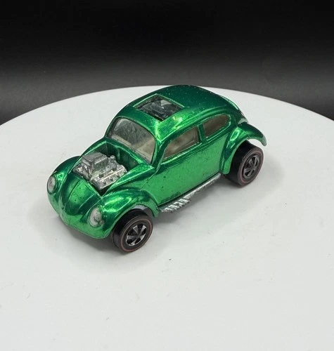 Vintage Hot Wheels Redline Custom Volkswagen Green US Base - Excellent, Bad Axle