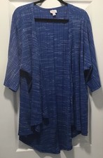 Lularoe Lindsay Kimono Blue With White Accents / Size Medium