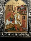 VINTAGE SMALL .925 SILVER SAINT GEORGE ART OF HOLY BYZANTINE ART WALL PLAQUE — photo 6