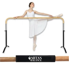 Adjustable Freestanding Ballet Barre for Home, Studio, Gym – Single Curved Da...