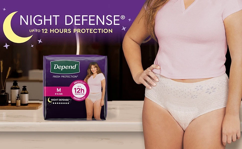 Depend Night Defense Women Incontinence Underwear S/M/L/XL/XXL Max Absorbency