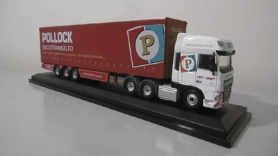 OXFORD DIECAST Oxford Modern Truck Pollock DAF XF & Curtainside Trailer 1:76 Scale Code 3