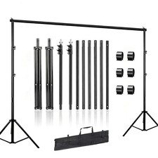Adjustable Backdrop Stand 10x7 Ft Photography Background Portable Booth Kit
