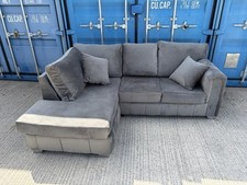 Grey Corner Sofa L Shape Fabric Panel Arm Modern – DELIVERY – M35 Manchester